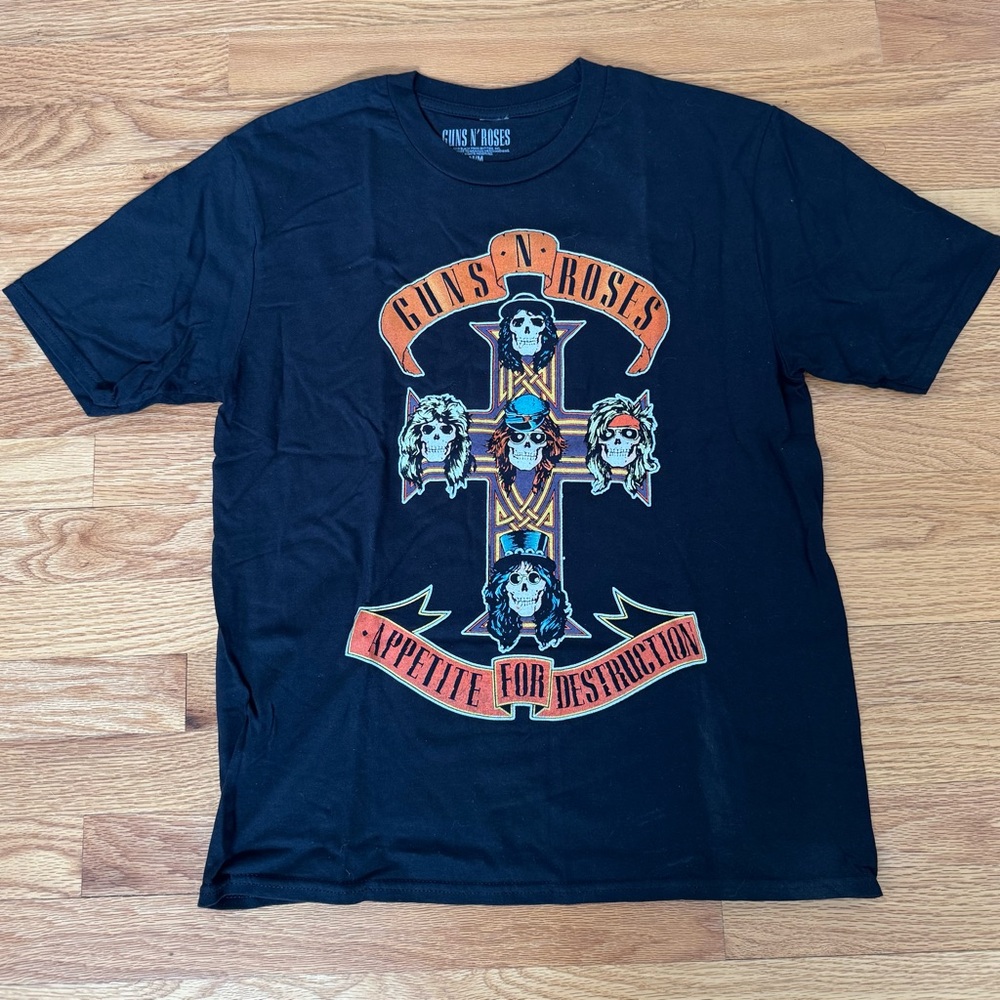 Black Guns N Roses Appetite for Destruction T-Shirt - Medium